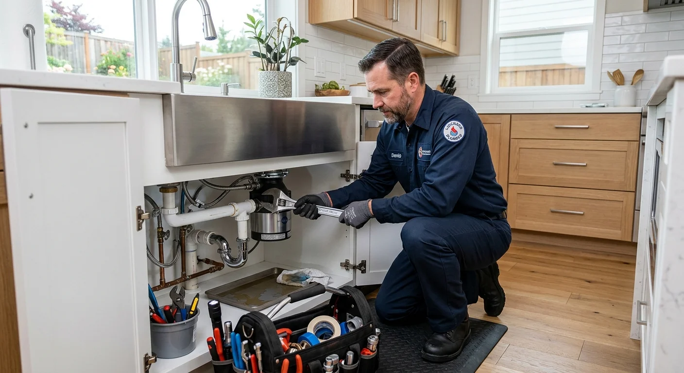 Licensed plumber performing emergency plumbing repair in Maryland